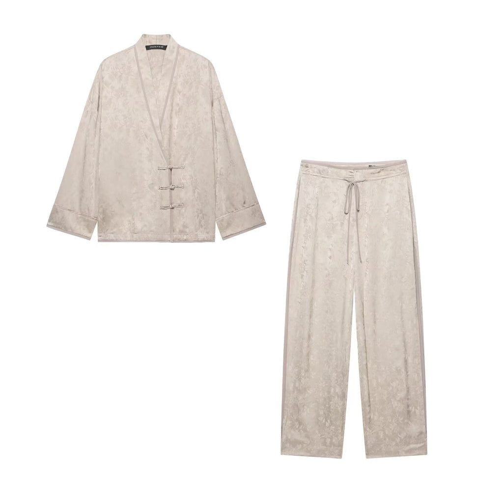 Women's Jacquard Pants Suit