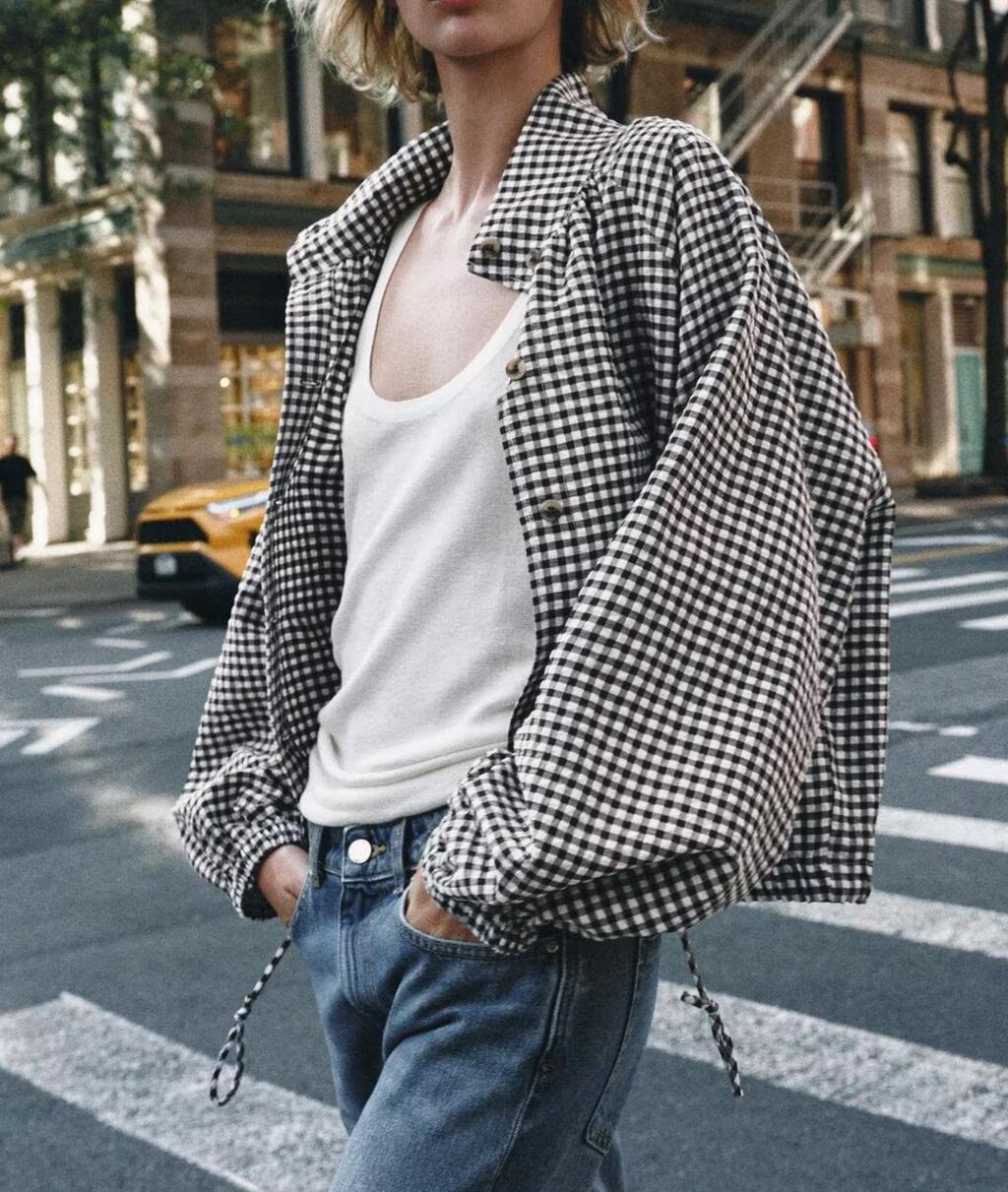 Women's Plaid Lace-Up Coat