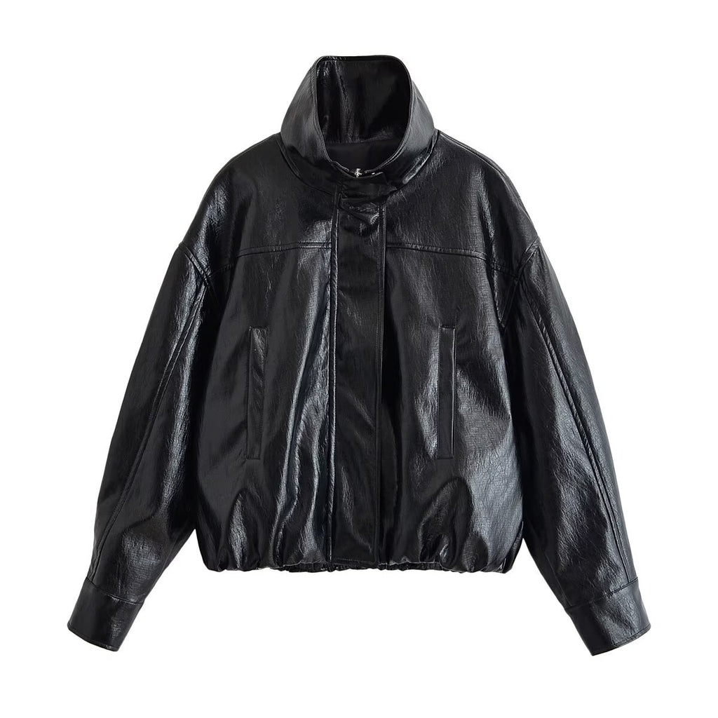 Women's Faux Leather Motorcycle Coat