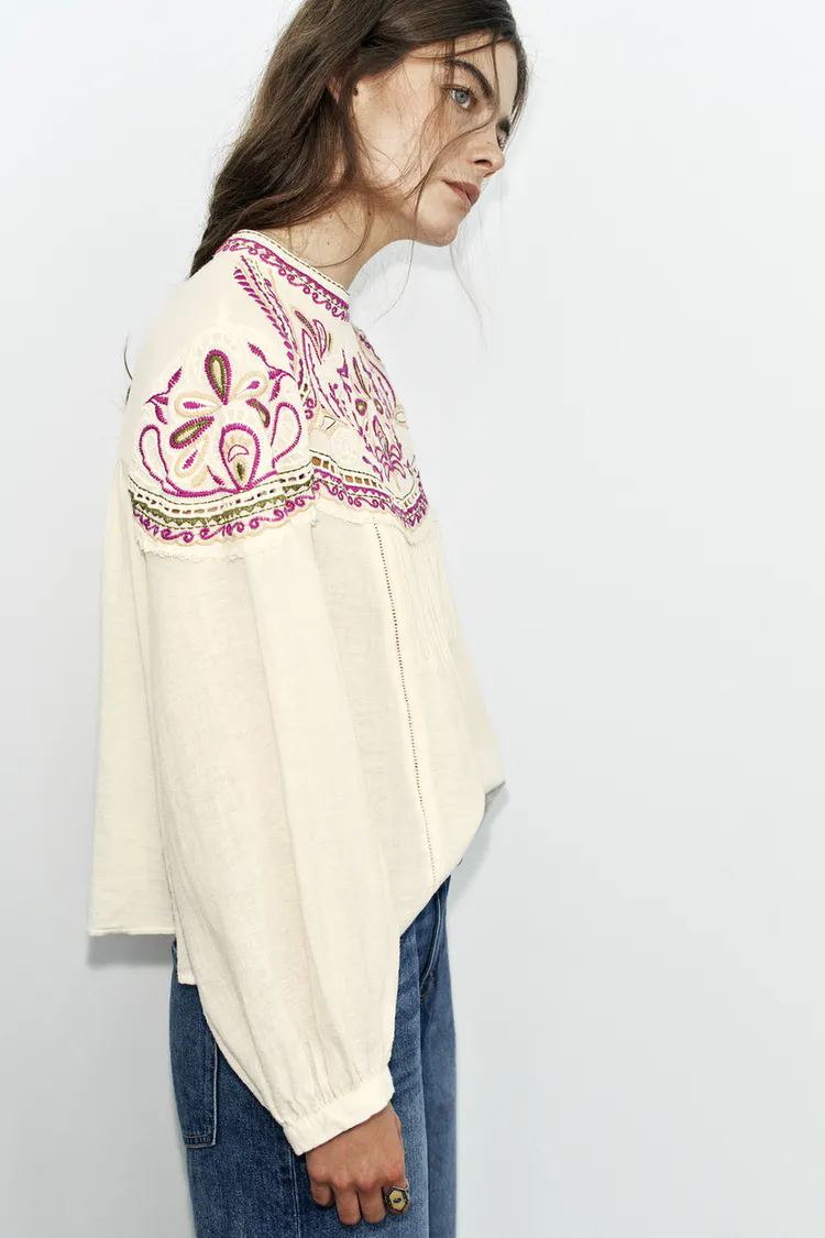 Women's Embroidered Vacation Blouse