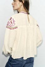 Women's Embroidered Vacation Blouse