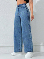 Women's High-Waist Straight-Leg Jeans