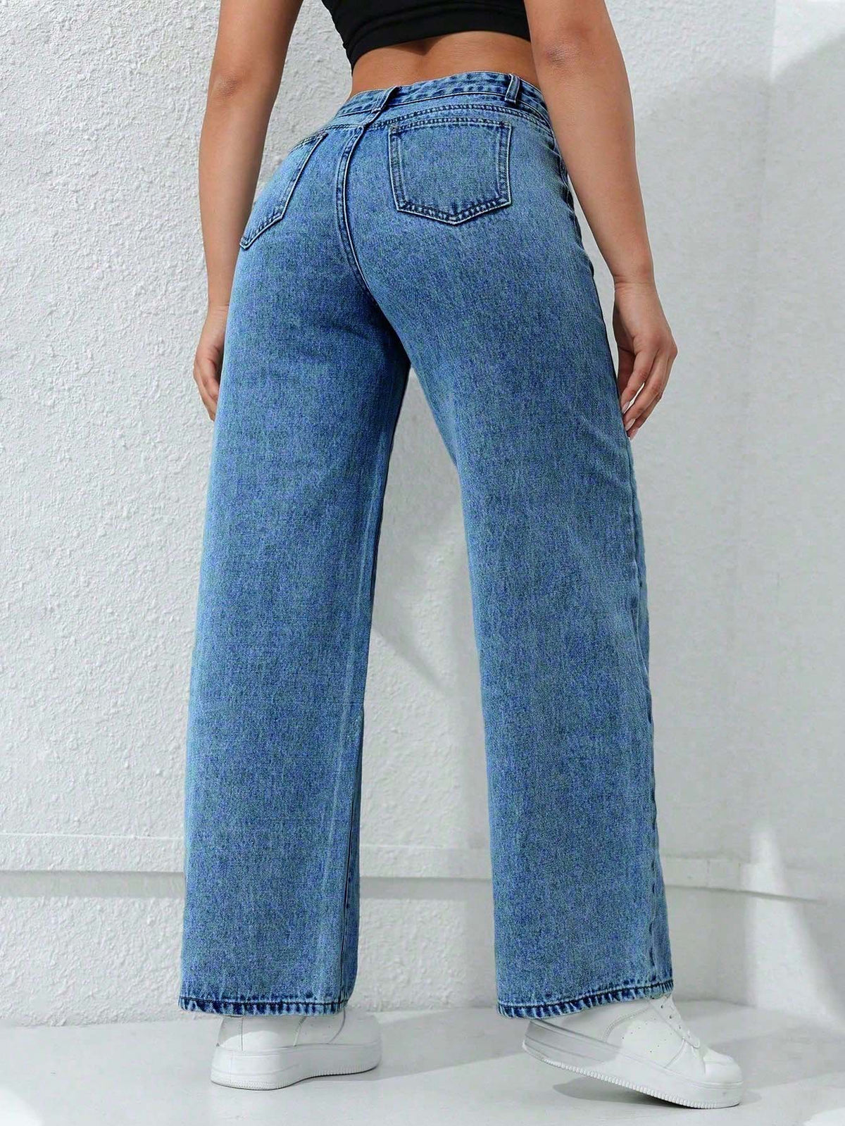 Women's High-Waist Straight-Leg Jeans