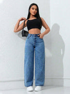 Women's High-Waist Straight-Leg Jeans