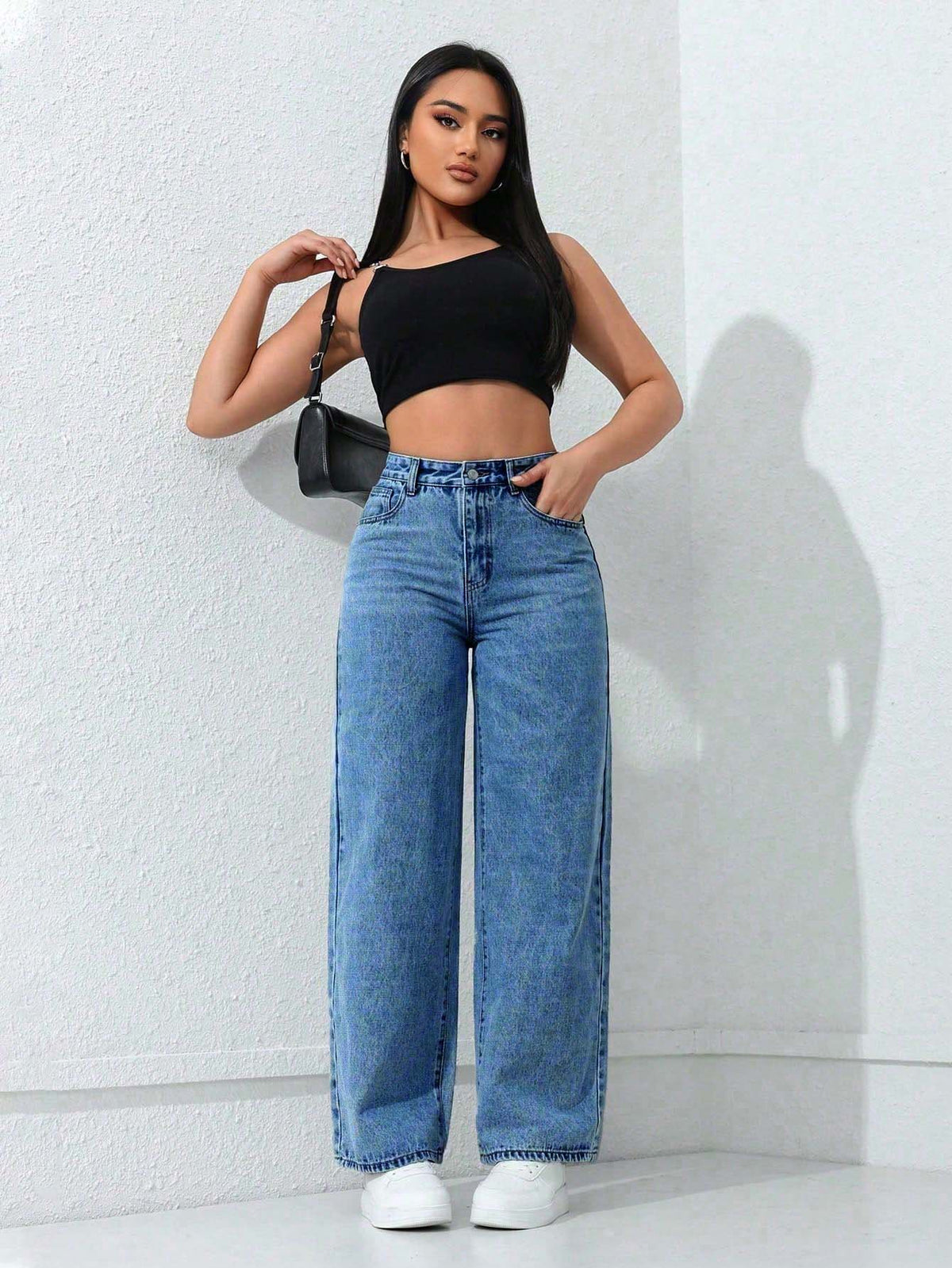Women's High-Waist Straight-Leg Jeans