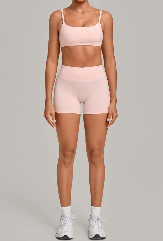 Women's Sand Sports Shorts Set Tight High