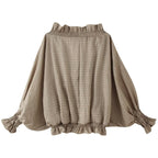 Women's French V-Neck Pleated Shirt