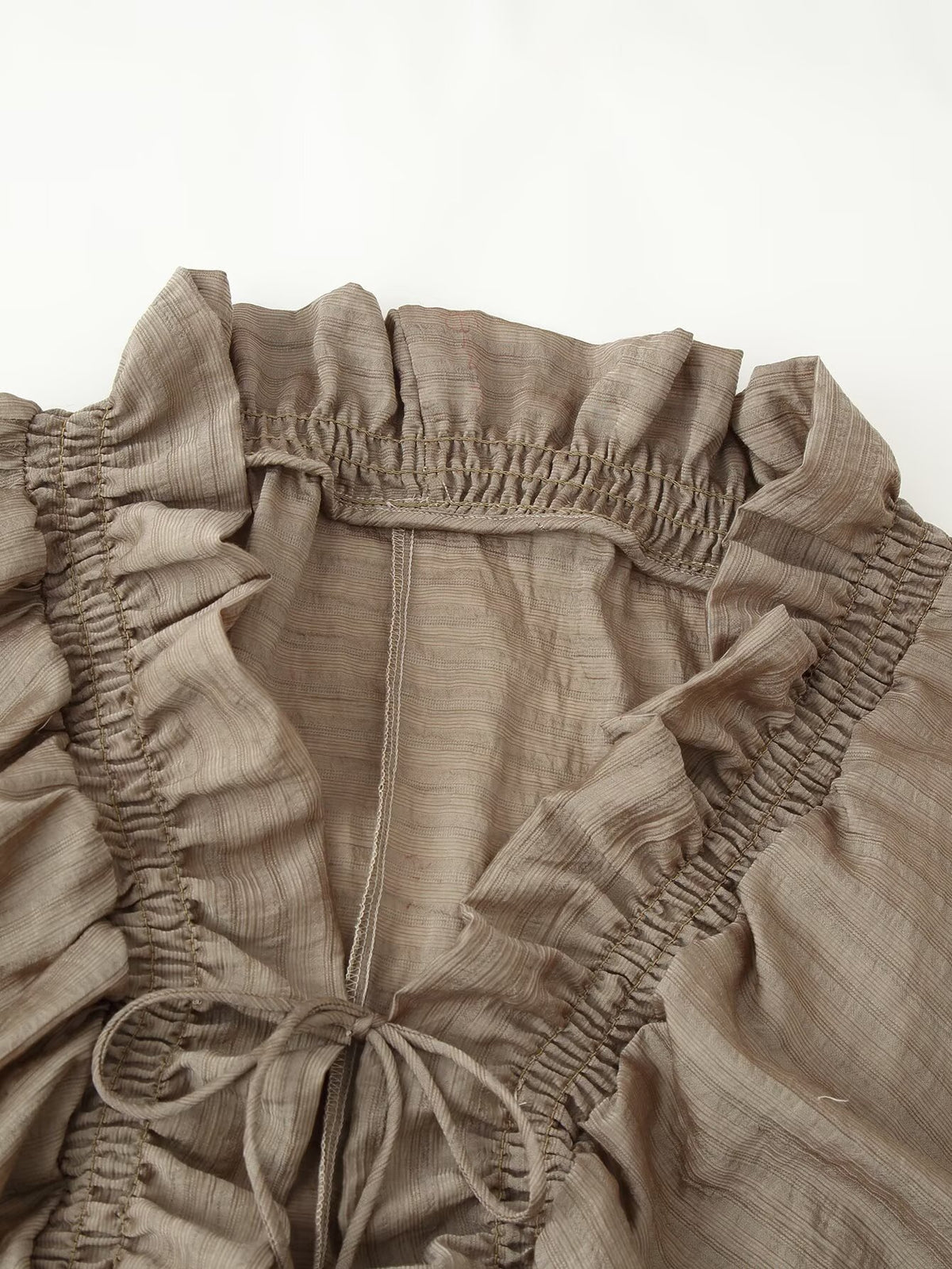 Women's French V-Neck Pleated Shirt
