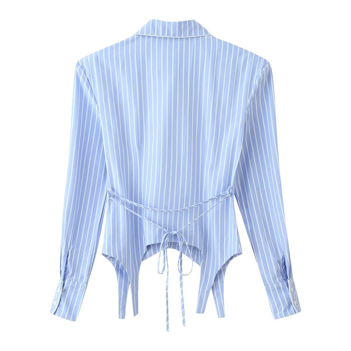 Women's Striped Asymmetric Polo Shirt