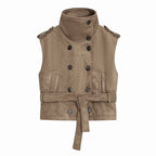 Women's Belted Suede Vest