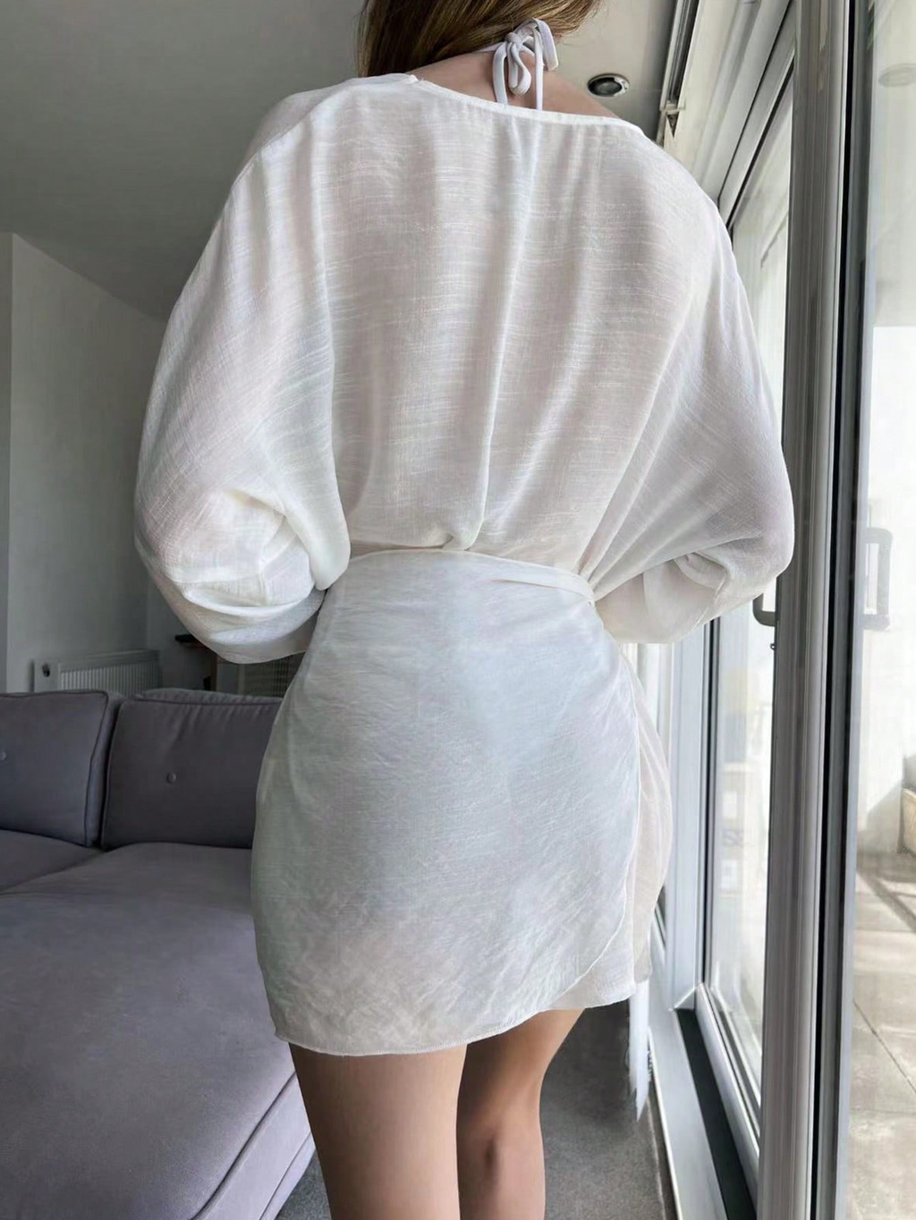 Women's Blouse Long Sleeve Shirt Sun Protection Shirt Short Skirt
