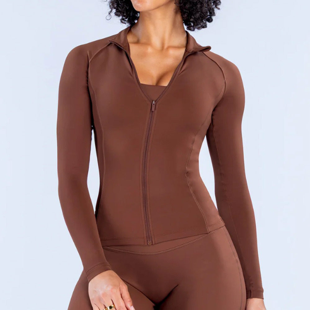 Women's Stand Collar Yoga Zipper Jacket