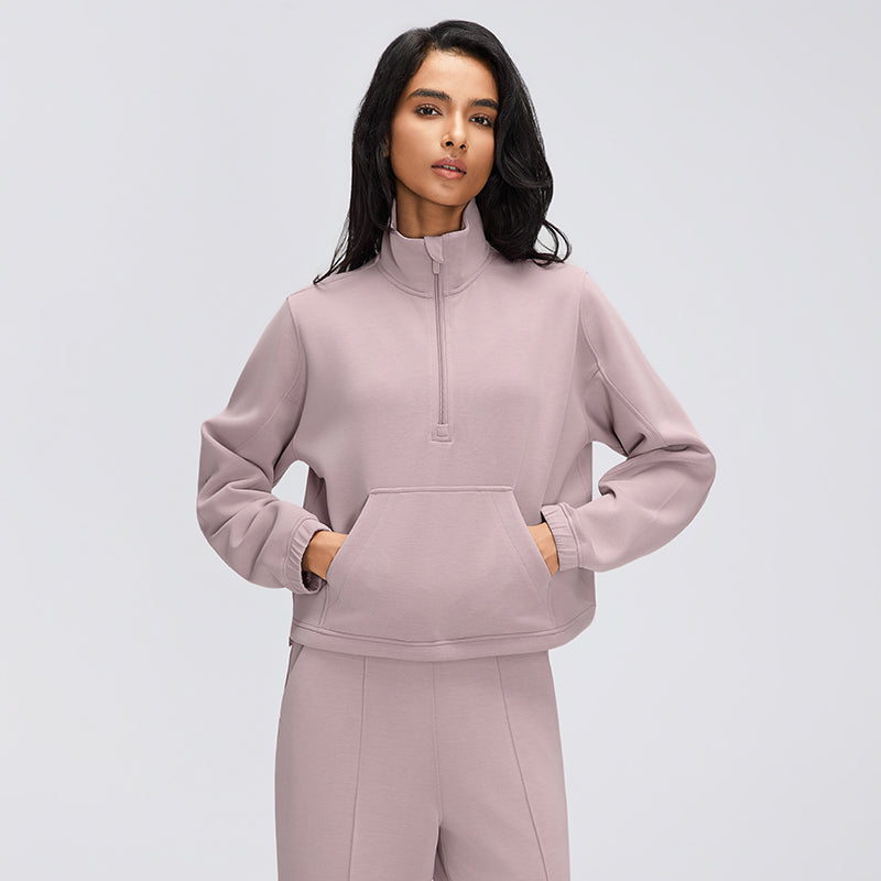 Women's Half Zip Stand Collar Sweater
