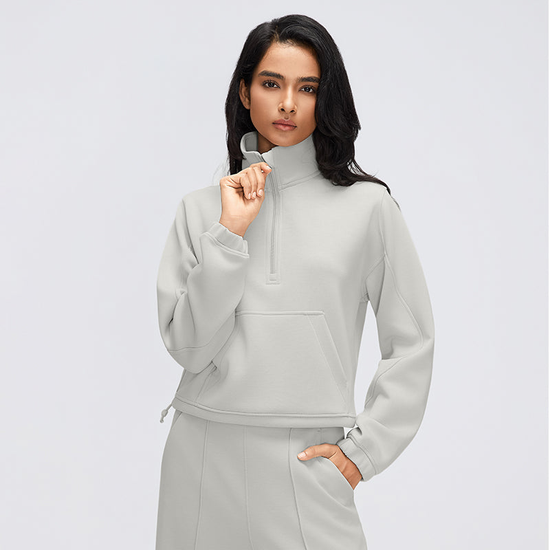 Women's Half Zip Stand Collar Sweater