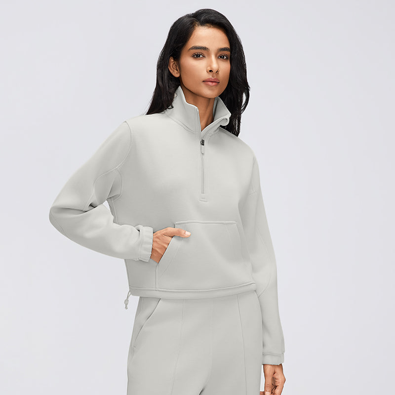 Women's Half Zip Stand Collar Sweater