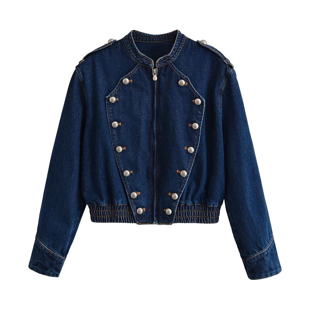 Women's Button Detail Denim Jacket