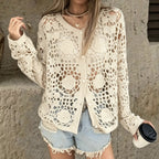 Women's Openwork Embroidered Knit Cardigan