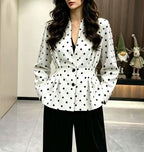 Women's Polka Dot Double Breasted Blazer