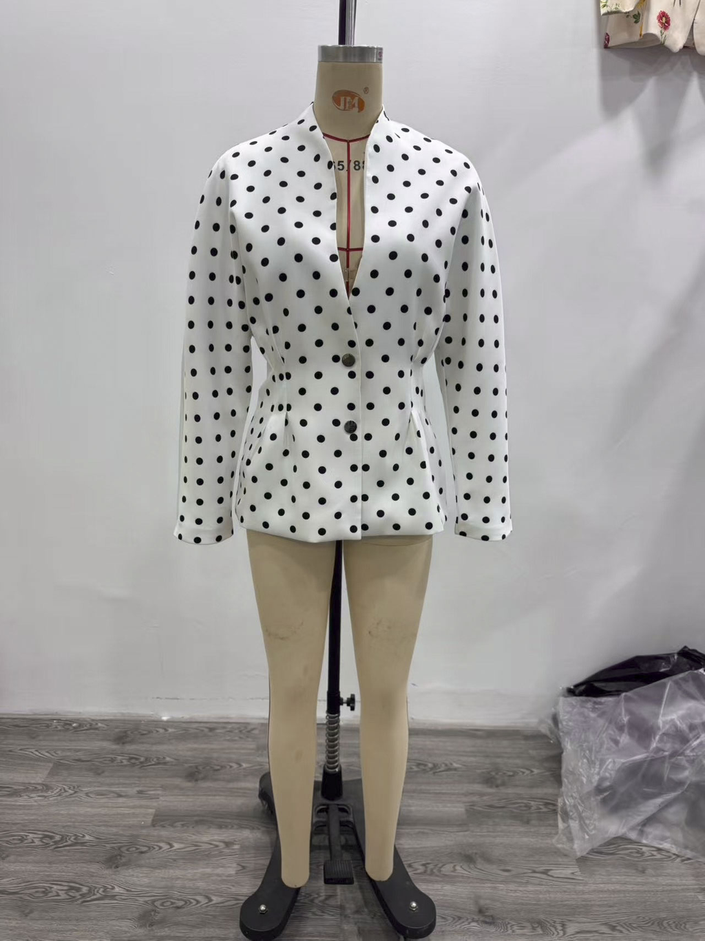 Women's Polka Dot Double Breasted Blazer