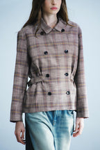 Women's Plaid Double Breasted Blazer