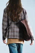 Women's Plaid Double Breasted Blazer