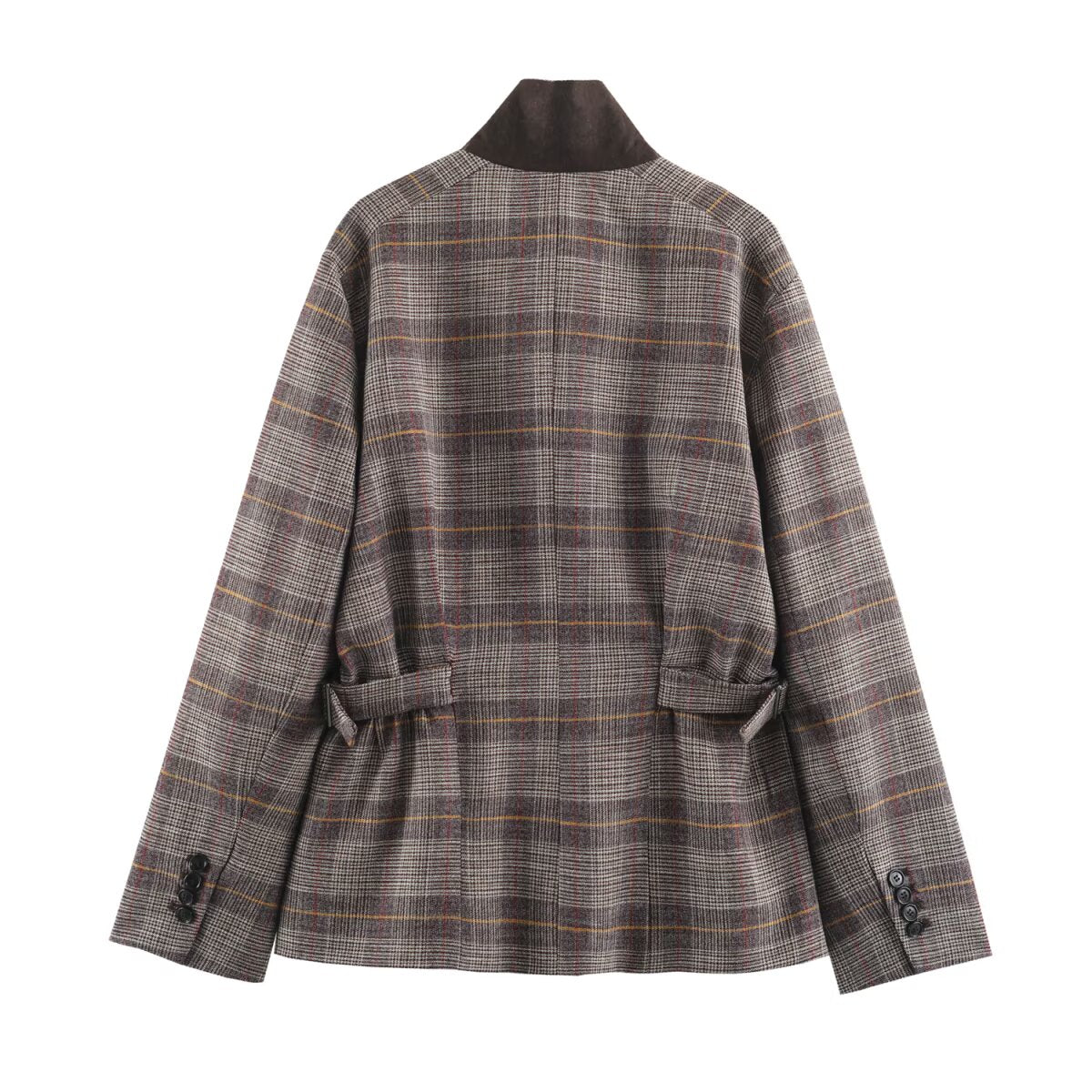 Women's Plaid Double Breasted Blazer