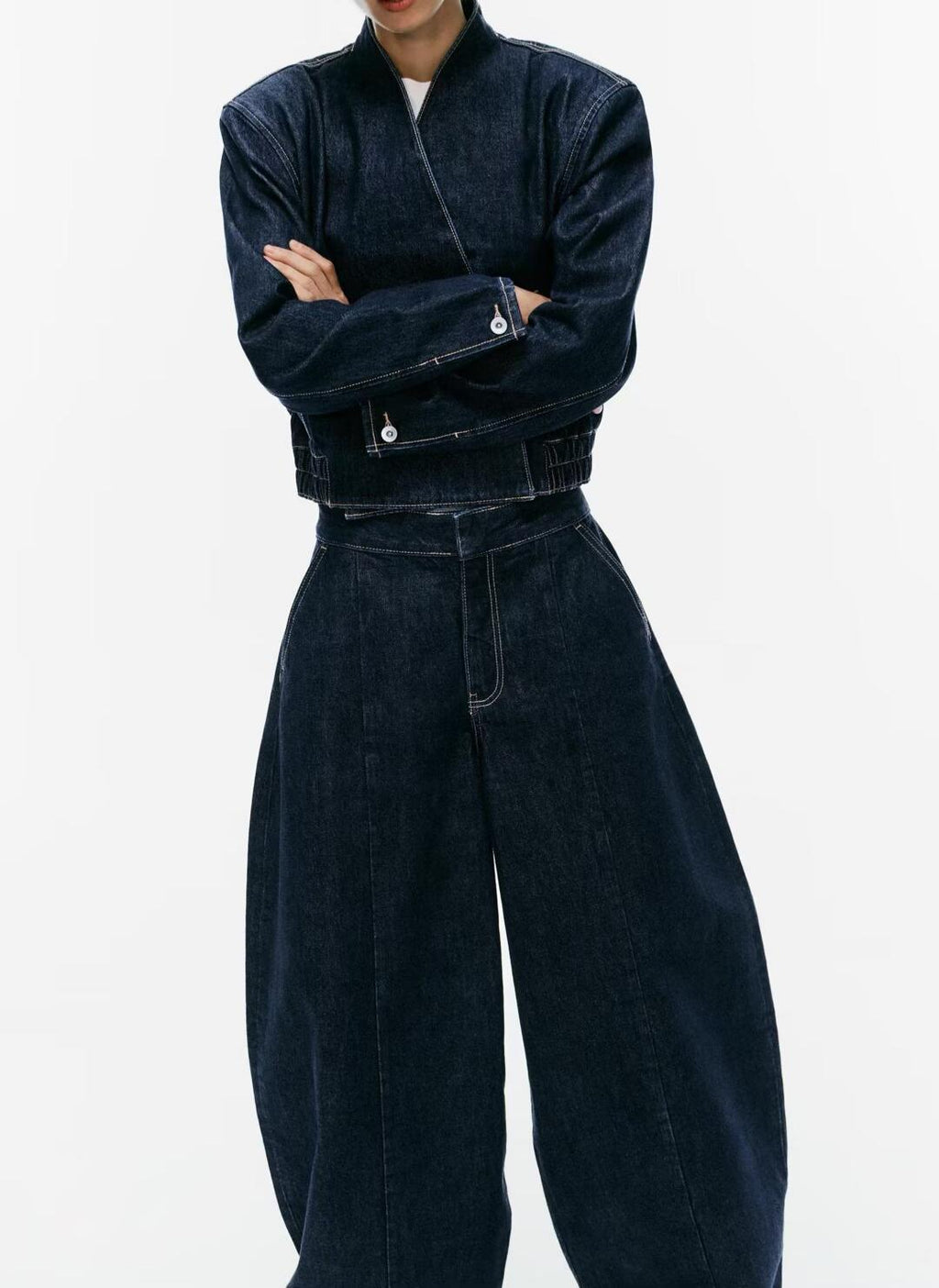 Women's Denim Jacket & Trousers Set