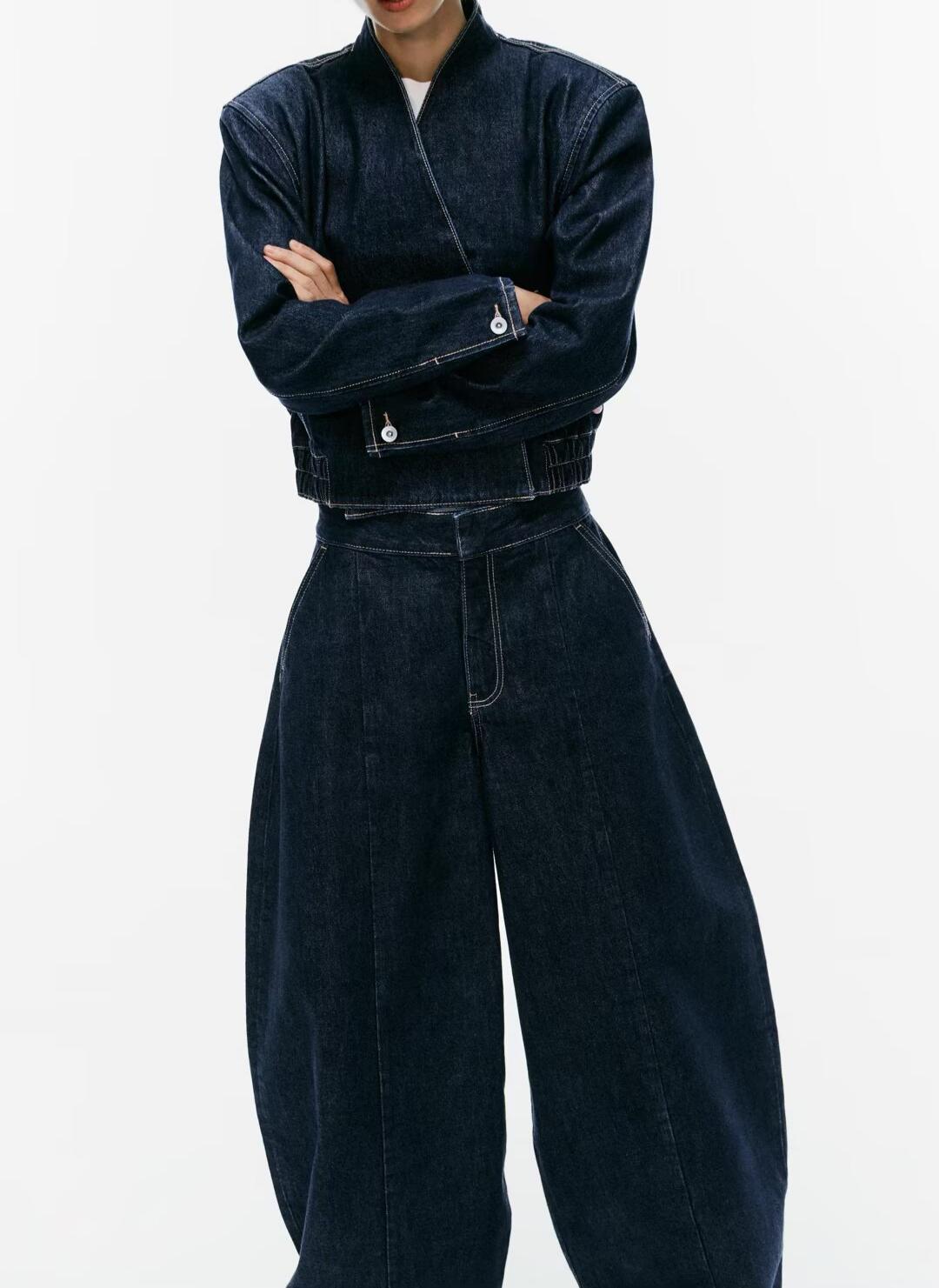 Women's Denim Jacket & Trousers Set