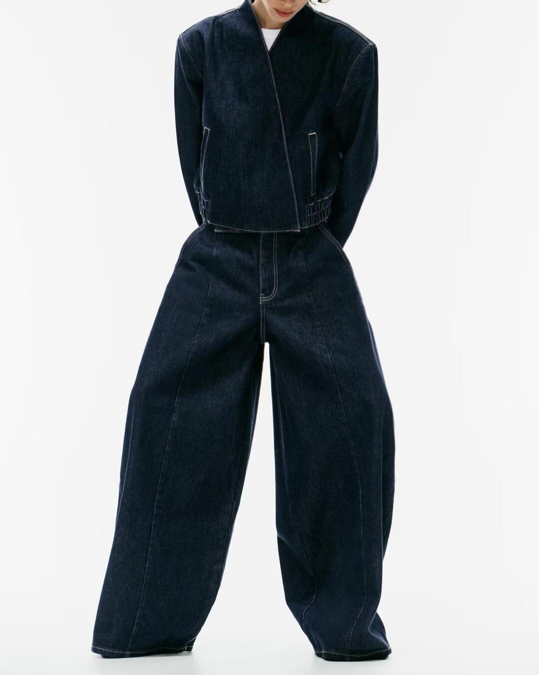 Women's Denim Jacket & Trousers Set