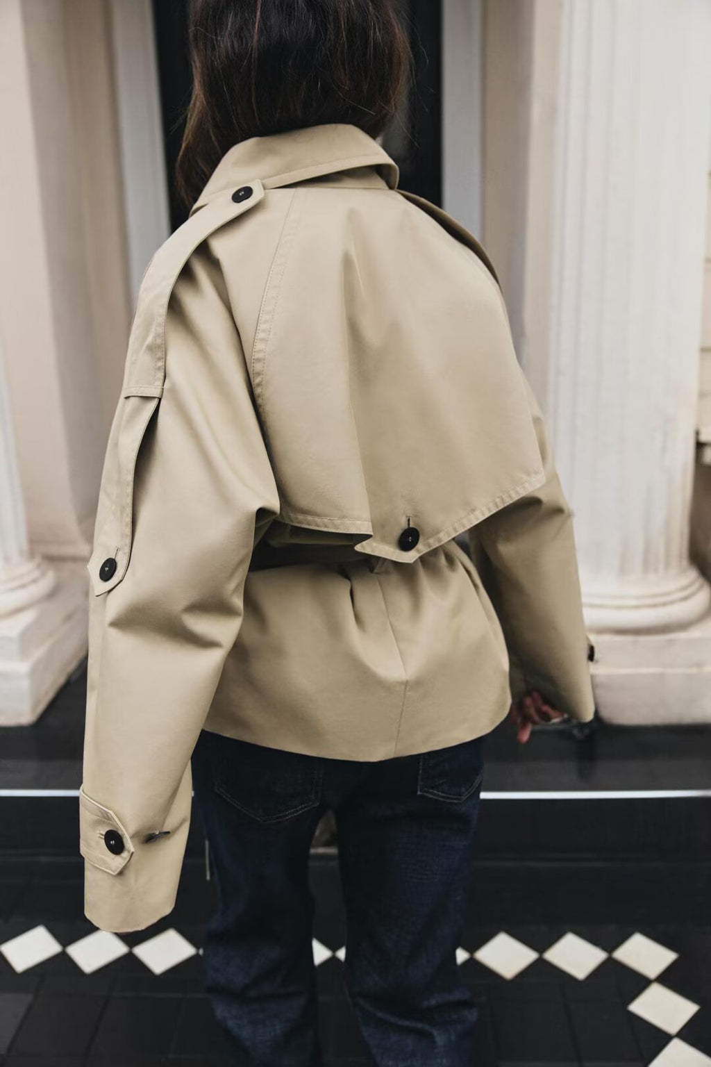 Women's Belted Double Breasted Trench Coat