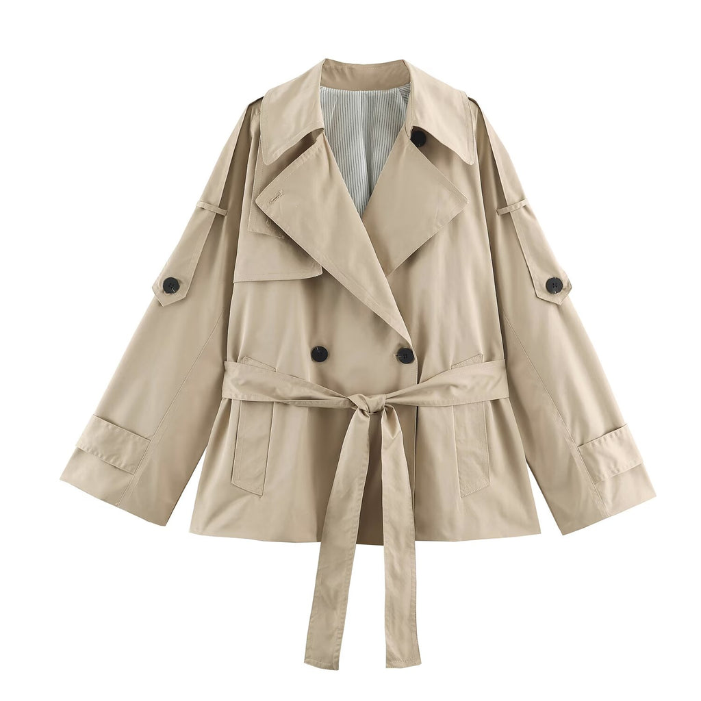 Women's Belted Double Breasted Trench Coat