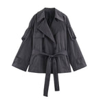 Women's Belted Double Breasted Trench Coat