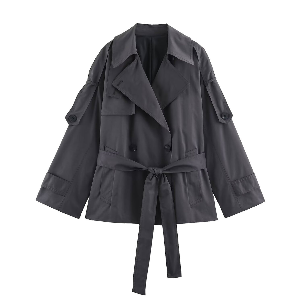 Women's Belted Double Breasted Trench Coat