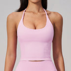 Women's Halter Sports Vest Backless Shockproof Running Fitness Top Sexy Beauty Back Yoga Clothes