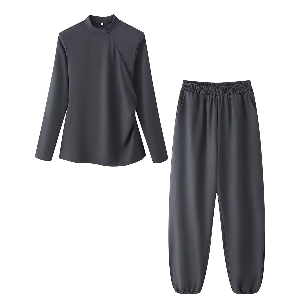 Women's Lace-Up Long-Sleeve Top & Pants Set