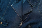 Women's Belted Denim Motorcycle Jacket