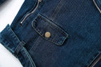 Women's Belted Denim Motorcycle Jacket