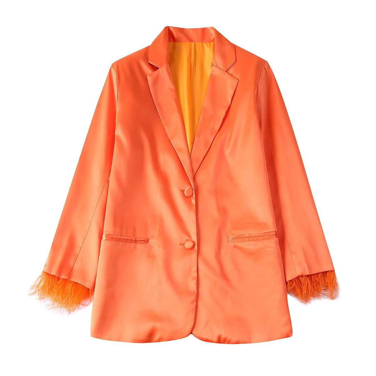 Autumn Stitching Feather Blazer