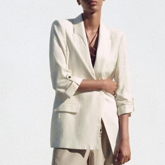 Autumn Fashionable Rolled Sleeves Casual Blazer