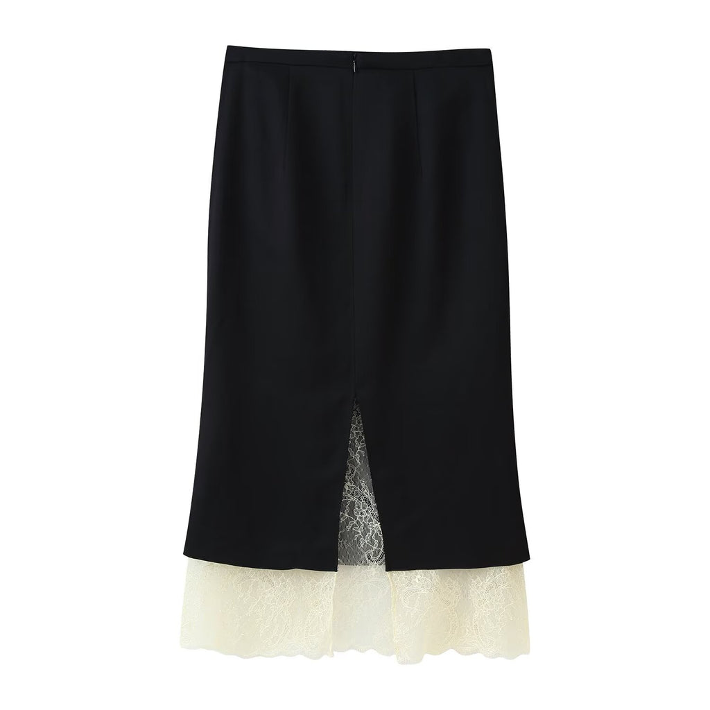 Slim-Fit Lace Skirt