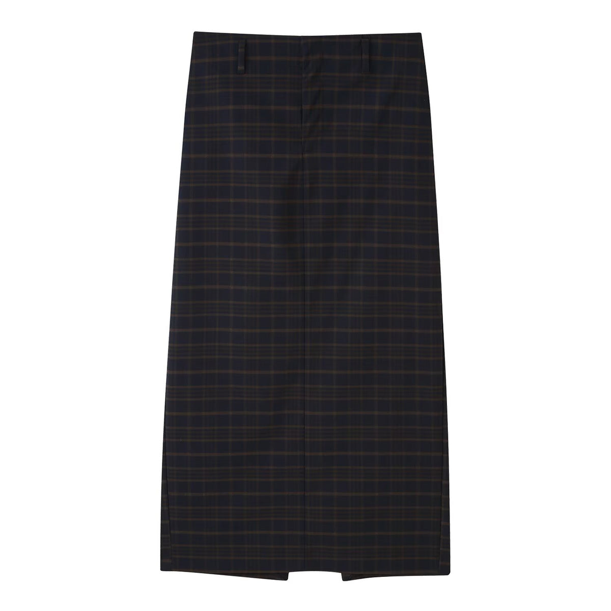 Plaid Midi A-Line Skirt