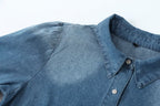 Pleated Denim Jacket