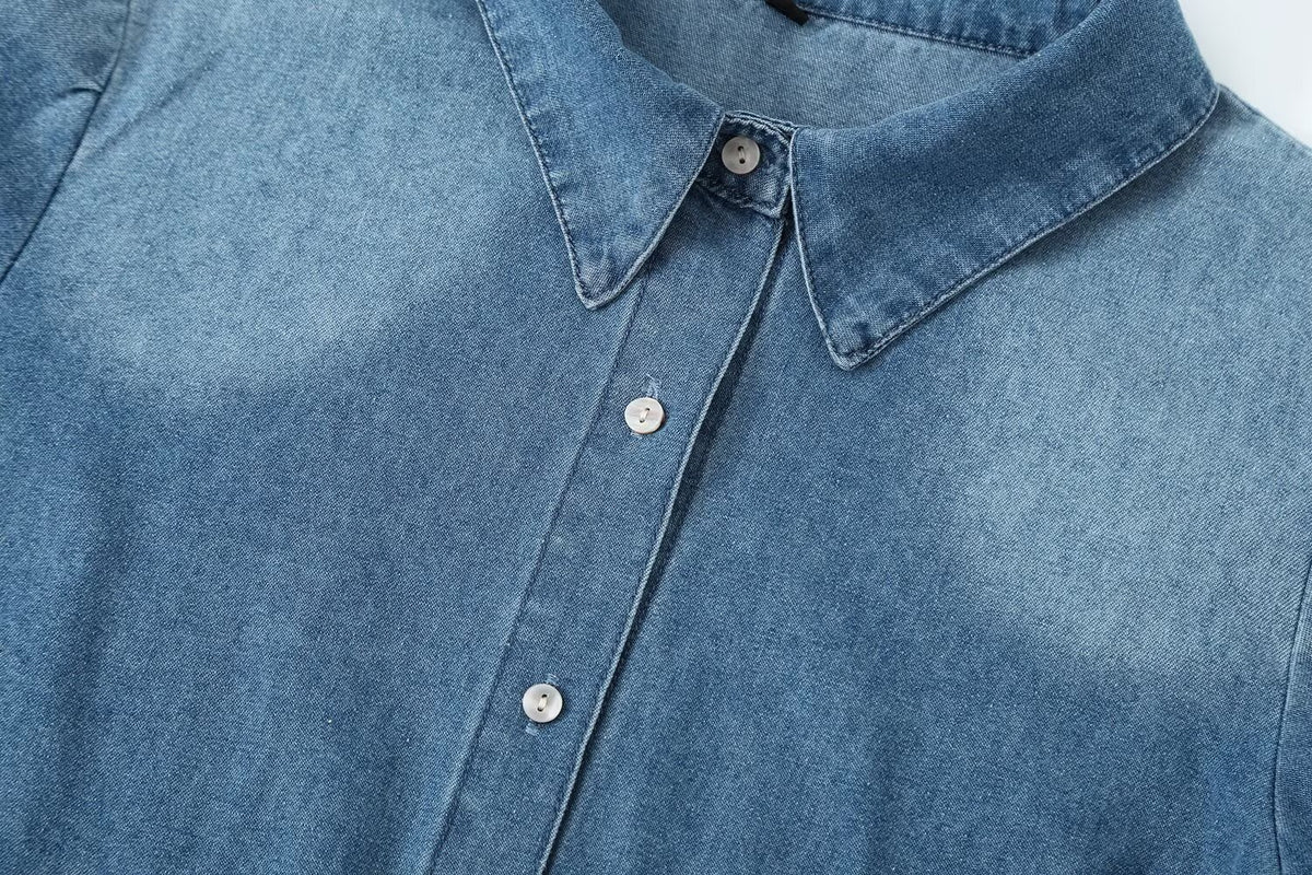 Pleated Denim Jacket