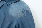 Pleated Denim Jacket