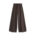 Belted Knit Jacket and Trousers Two-Piece Set