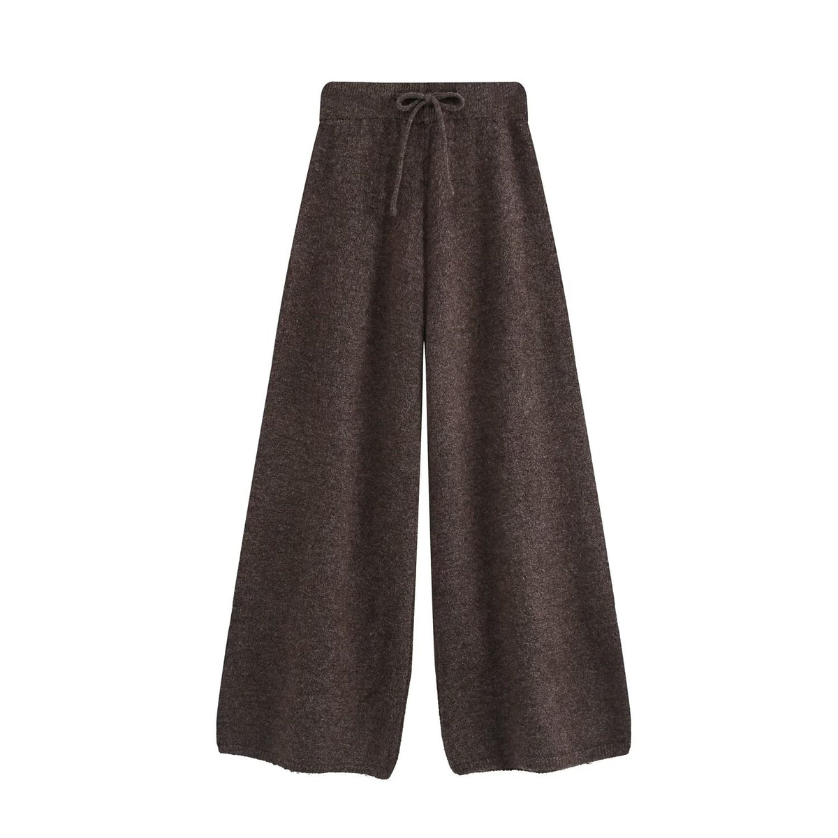Belted Knit Jacket and Trousers Two-Piece Set