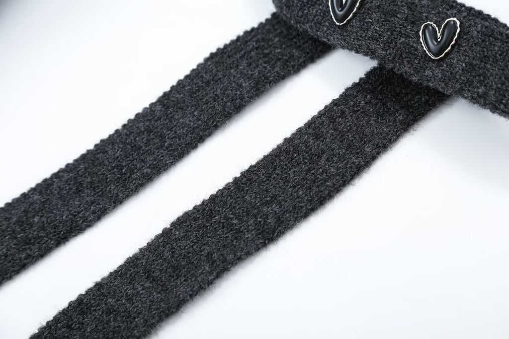 Belted Knit Jacket and Trousers Two-Piece Set