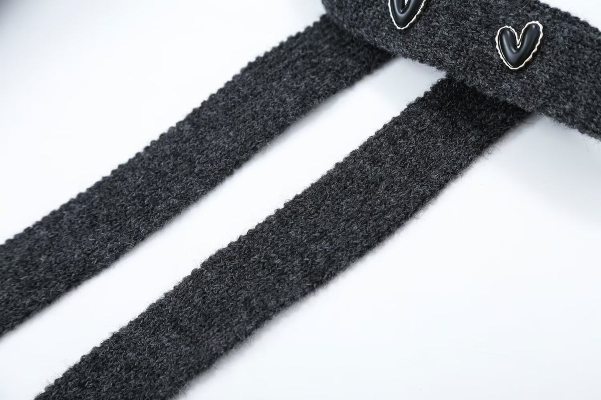 Belted Knit Jacket and Trousers Two-Piece Set