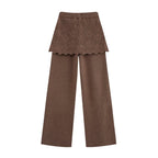 Round-Neck Knit Jacket and Trousers Two-Piece Set