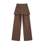 Round-Neck Knit Jacket and Trousers Two-Piece Set